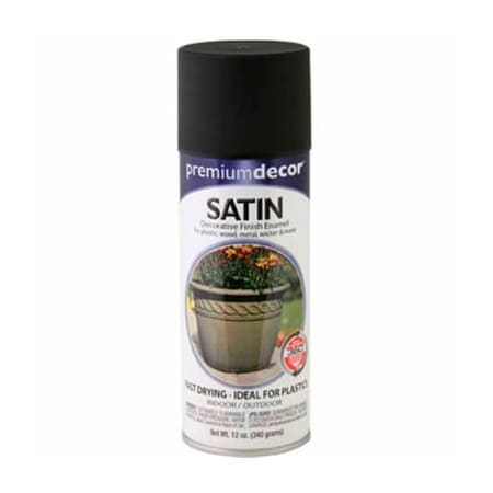 General Paint Spray Paint, Black, Satin, 12 oz 792223